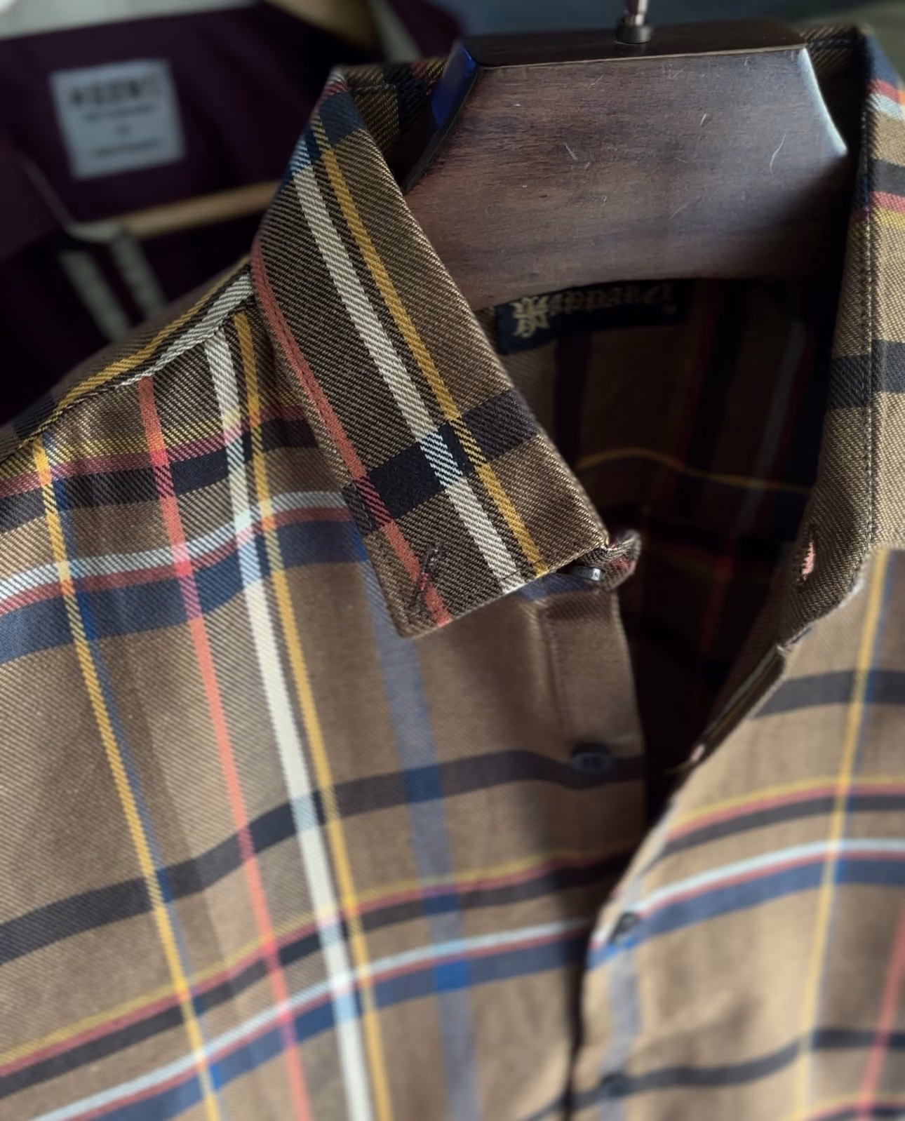 Flannel twill cotton full sleeve check shirt - alternate view